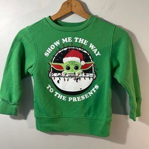 Star Wars Christmas themed crewneck size youth xs Holiday Baby Yoda